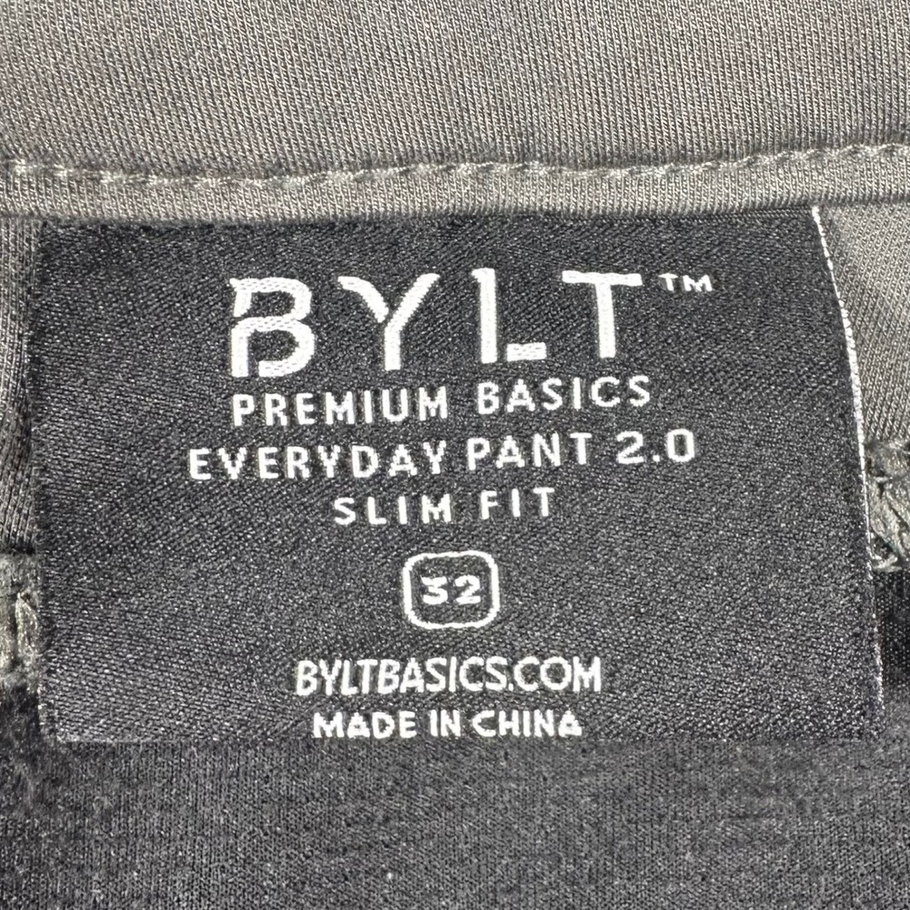 BYLT Everyday Pant 2.0 Mens 32x29 Slim Fit Performance Stretch Gray - Picture 5 of 10